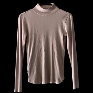 Magaschoni blush pink ribbed turtleneck
